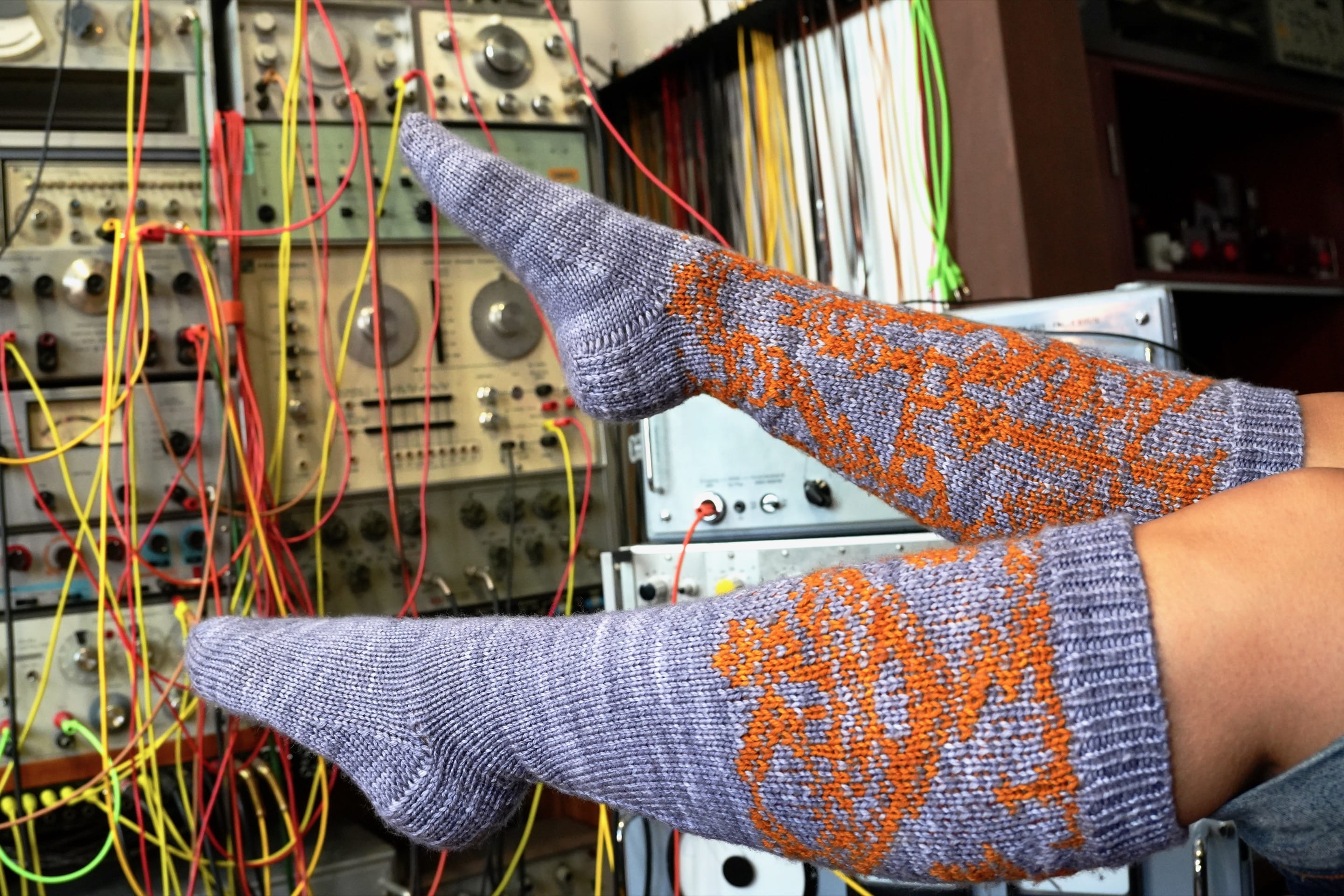 Algorithmic Knitting Design: Blip Bit Boot Socks
