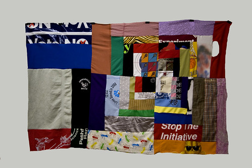Figure 2: An experimental quilt by the author. Housetop variant.