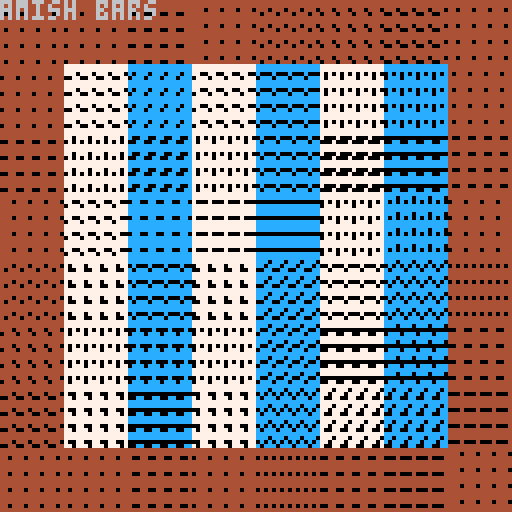 Figure 7: An amish bars quilt, in Pico-8