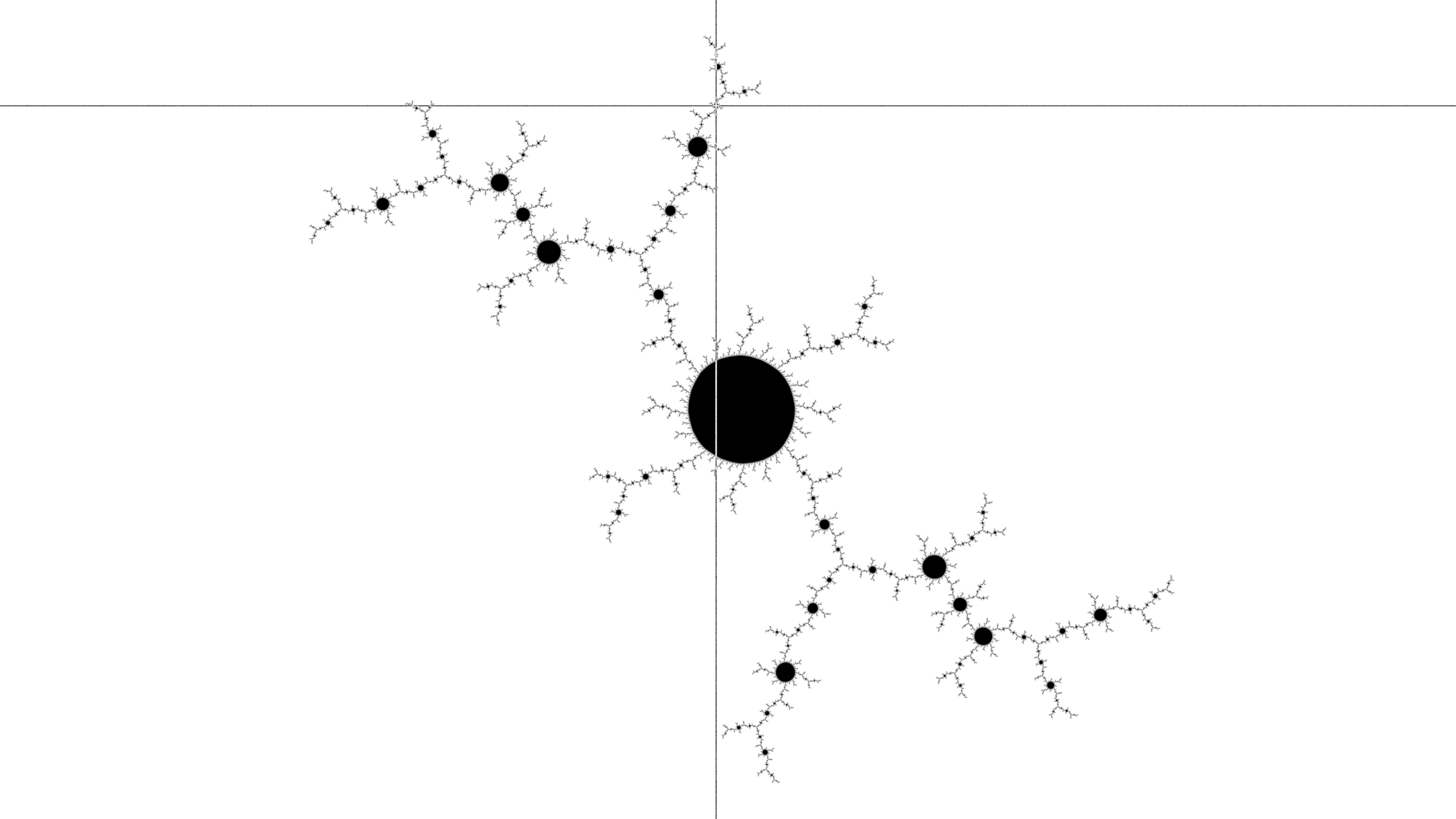 Figure 3.4: the inflected Julia set, starting a line.