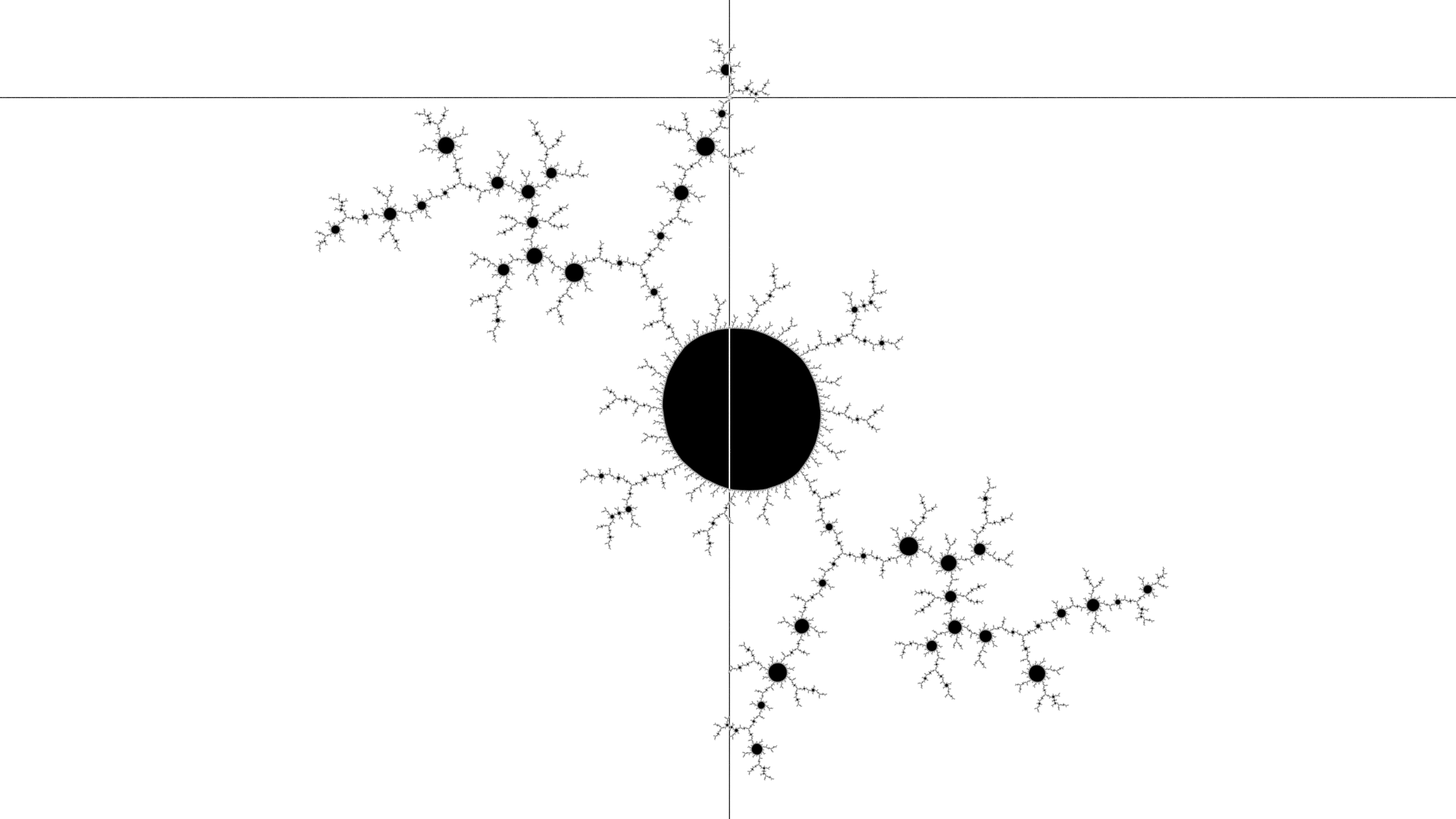 Figure 3.7: the inflected Julia set, continuing a line.