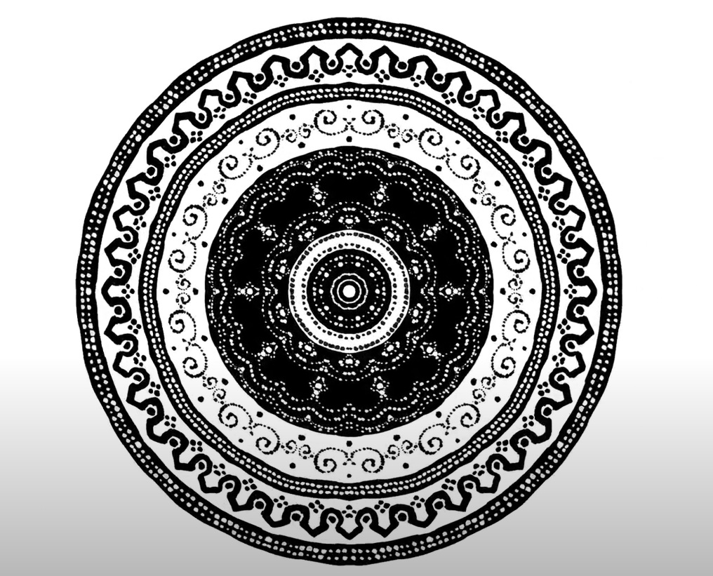 Figure A: A hand drawn pattern by Saydyy-Kuo Fedorova for music video of UDAGAN “Snow Fox” 2021. Watch from 1:21