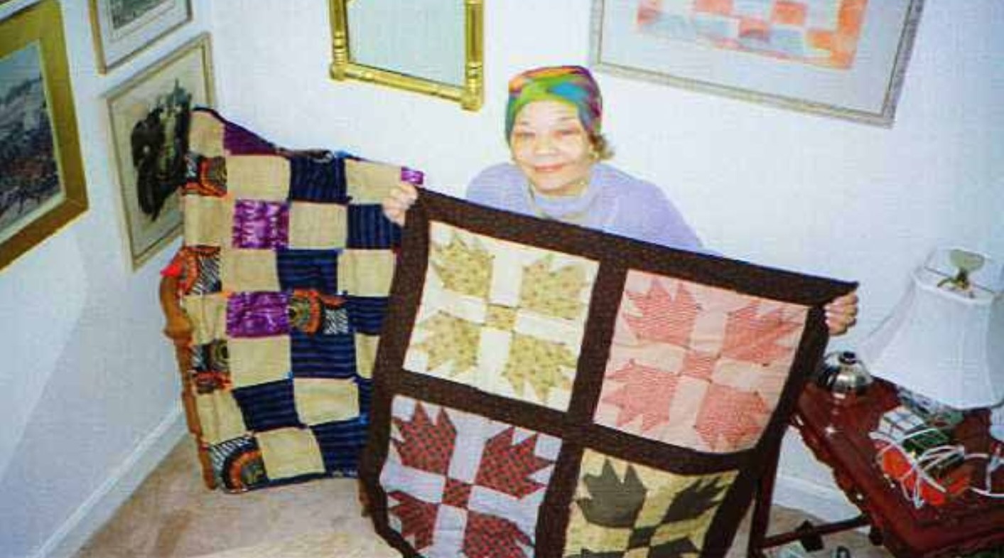 Ozella Williams, quilter that identified the code that had been passed down as oral history in her family from the time of the Underground Railroad, 1830 to the beginning of the Civil War in 1861, to 1994.