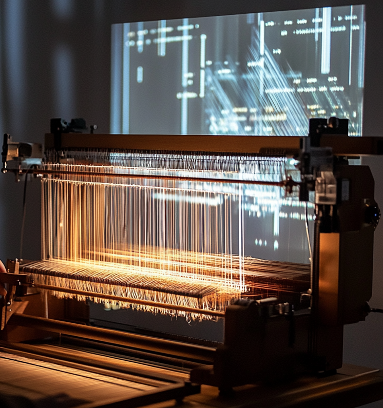 “Crypto-Jacquard machine” AI Midjourney and Bérénice Gaça Courtin