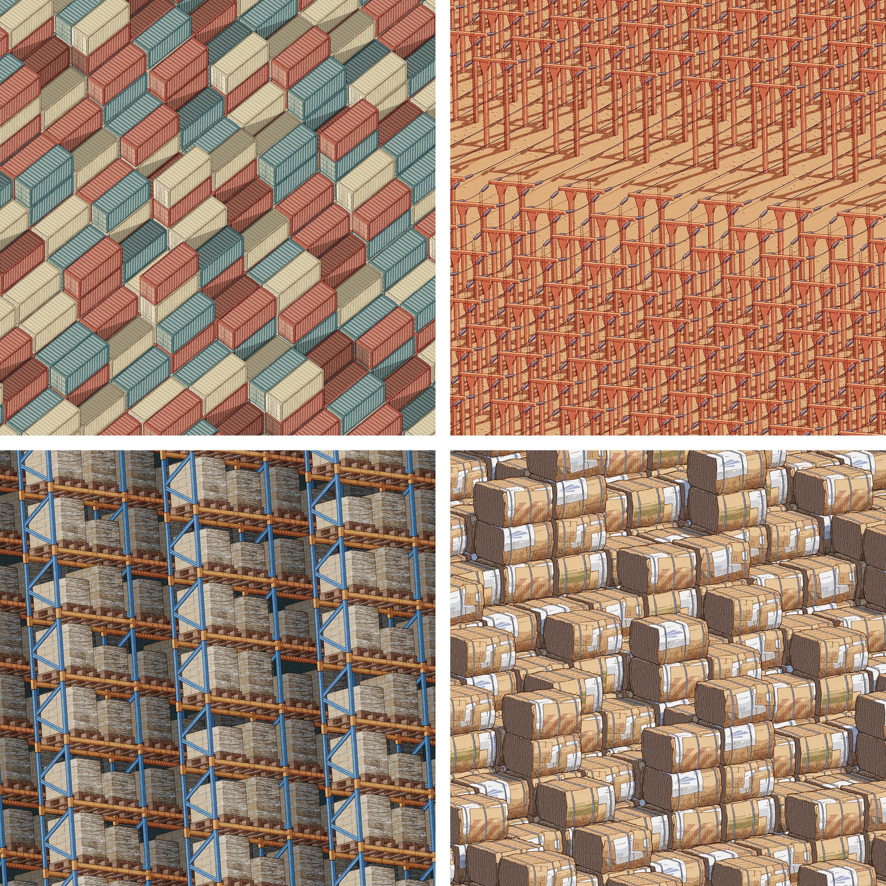 Various illustrated patterns
