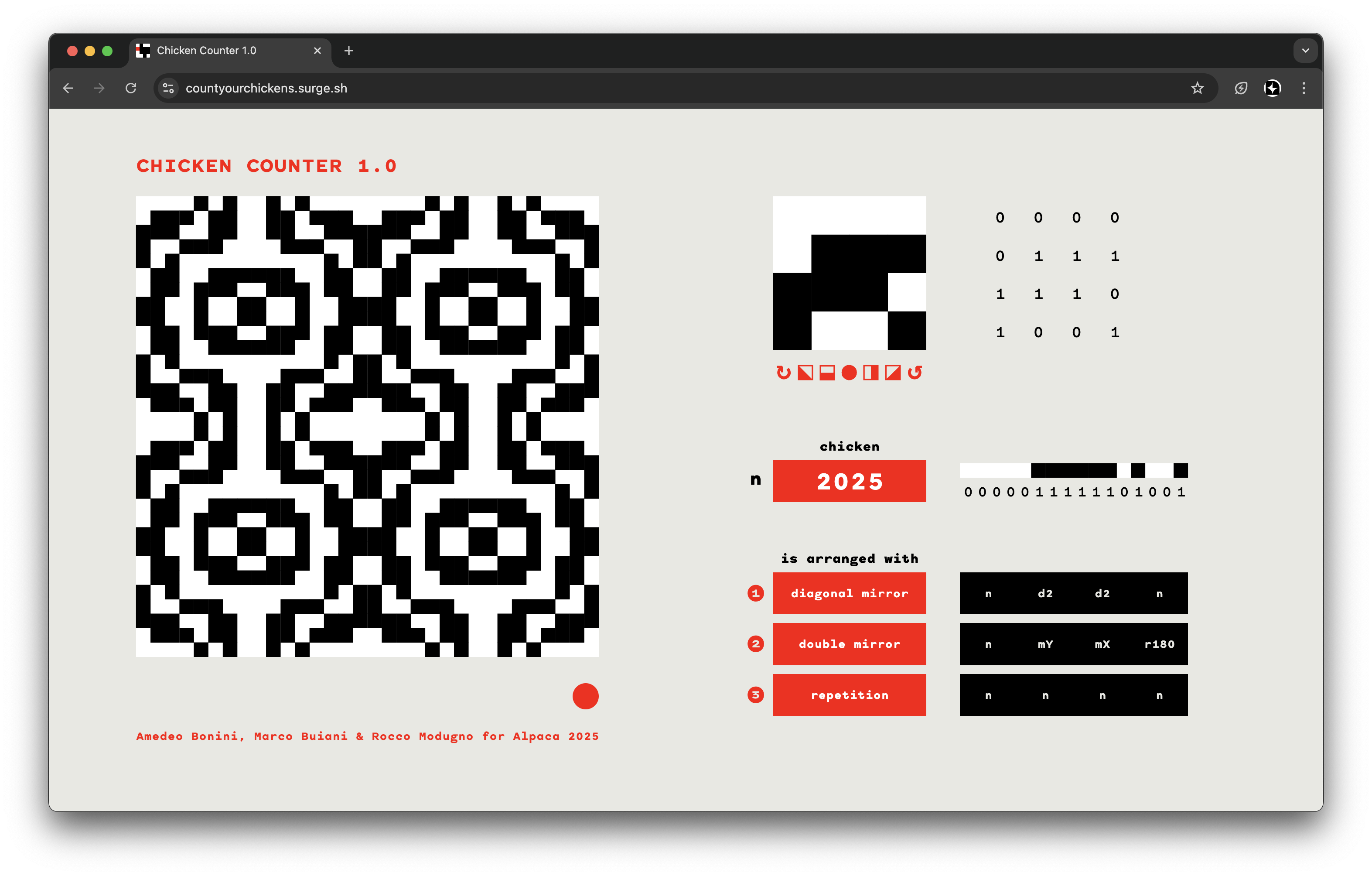 Figure A1: Screenshot of the Chicken Counter 1.0 - available at countyourchickens.surge.sh