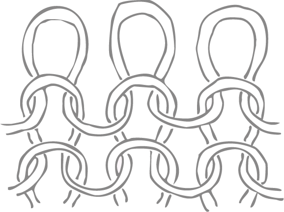 Figure 5: A knitted structure of loops. Drawing by the author.