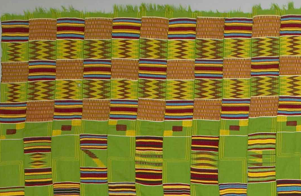 Figure 6: Wrapper. Ghana, 1920-1950. Strip-woven silk. Textile Museum of Canada, T84.0012.